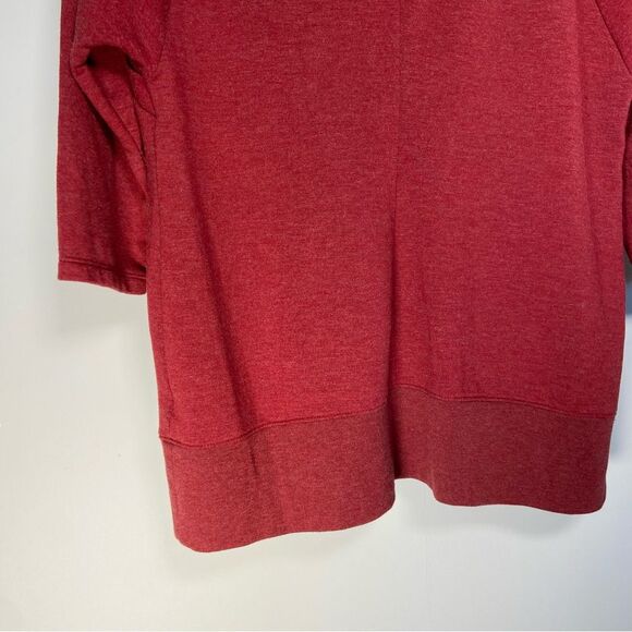 Isabel Maternity Red Nursing Sweatshirt Button Snap Top 3/4 Sleeve Comfy Cute - Picture 7 of 10